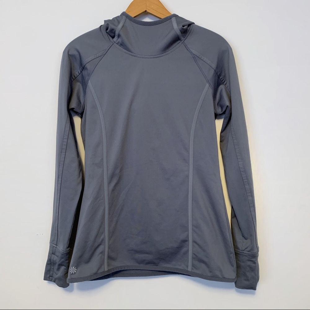 Gray Athleta Plush Tech Workout Hoodie